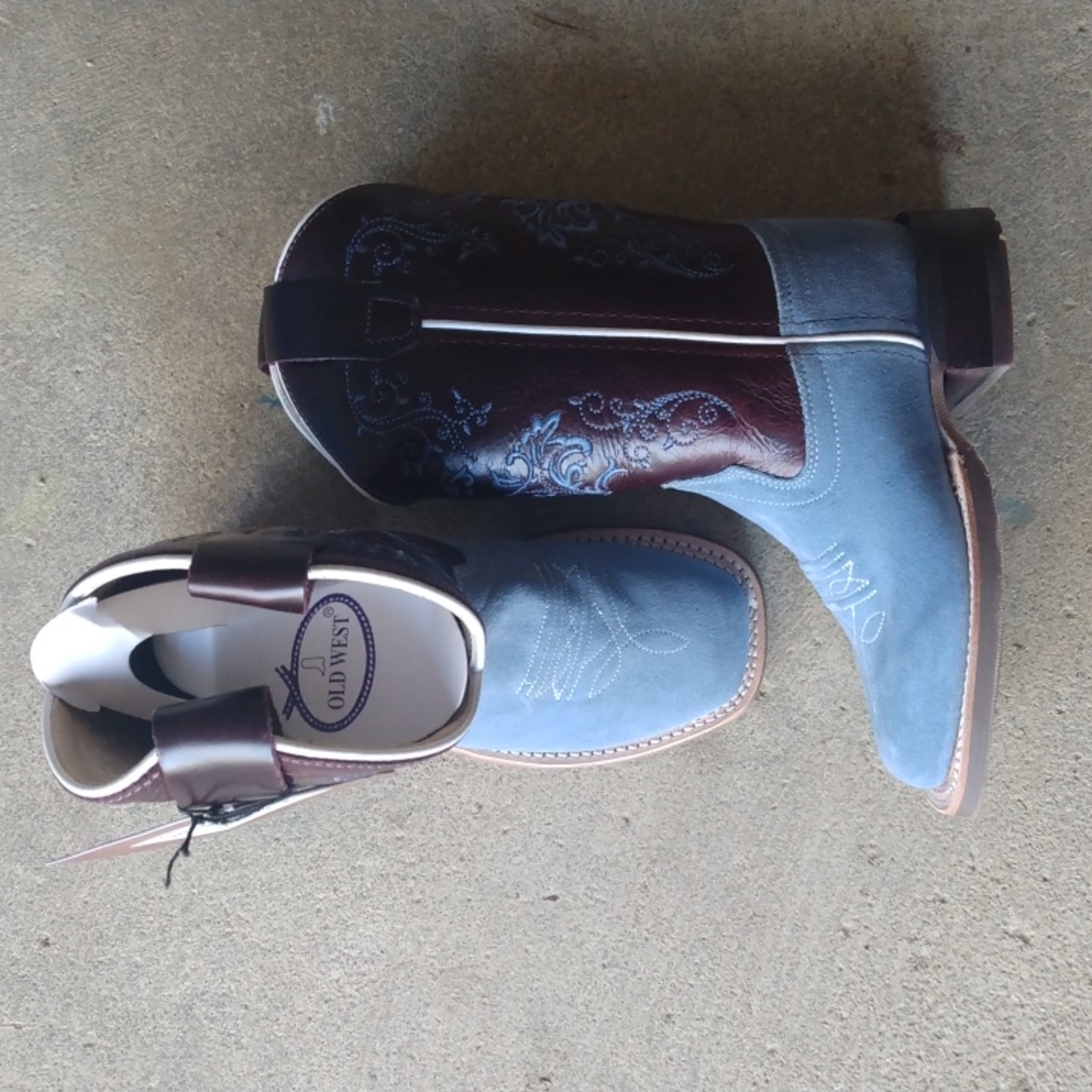 Blue Suede Kid's Western Cowboy Boots